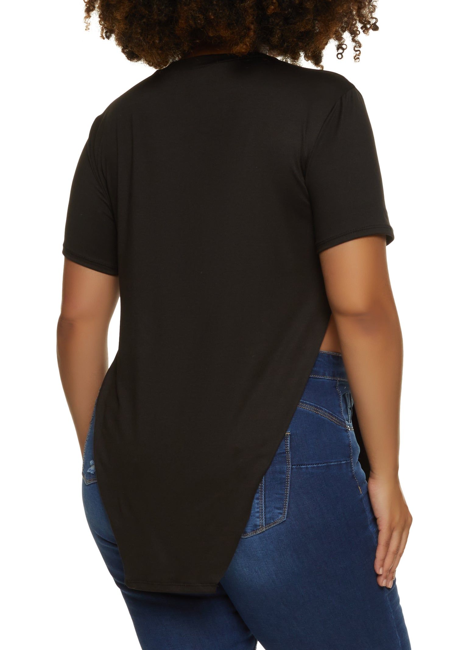 Plus Size Rock and Roll Hanky Hem Graphic Tee sold by Rainbow product image thumbnail 2