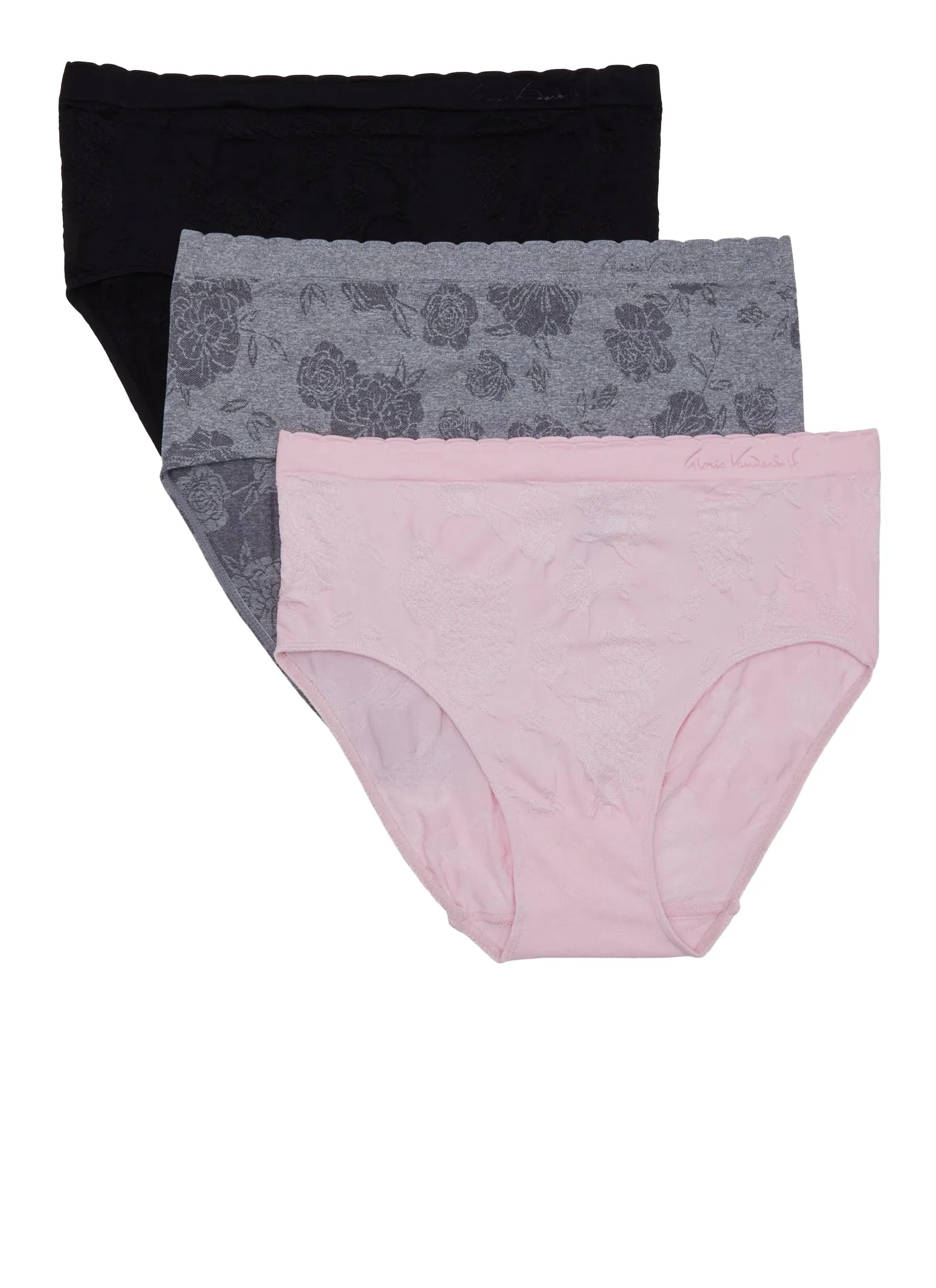 Plus Size Floral Hipster Brief Panty 3 Pack sold by Rainbow