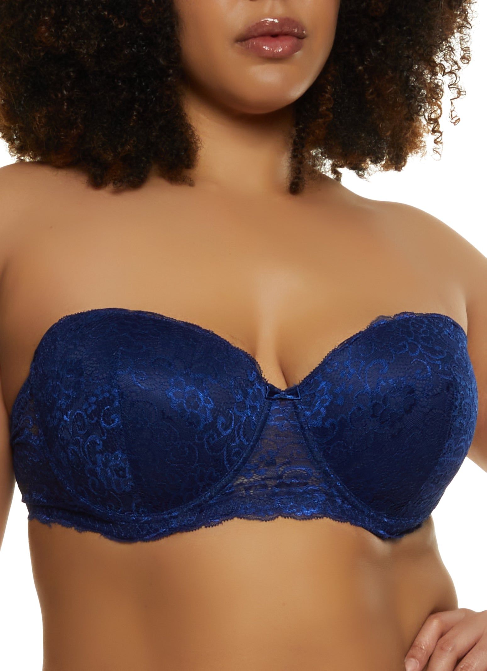 Plus Size Floral Lace Balconette Bra | Converts to Strapless sold by Rainbow product image thumbnail 3