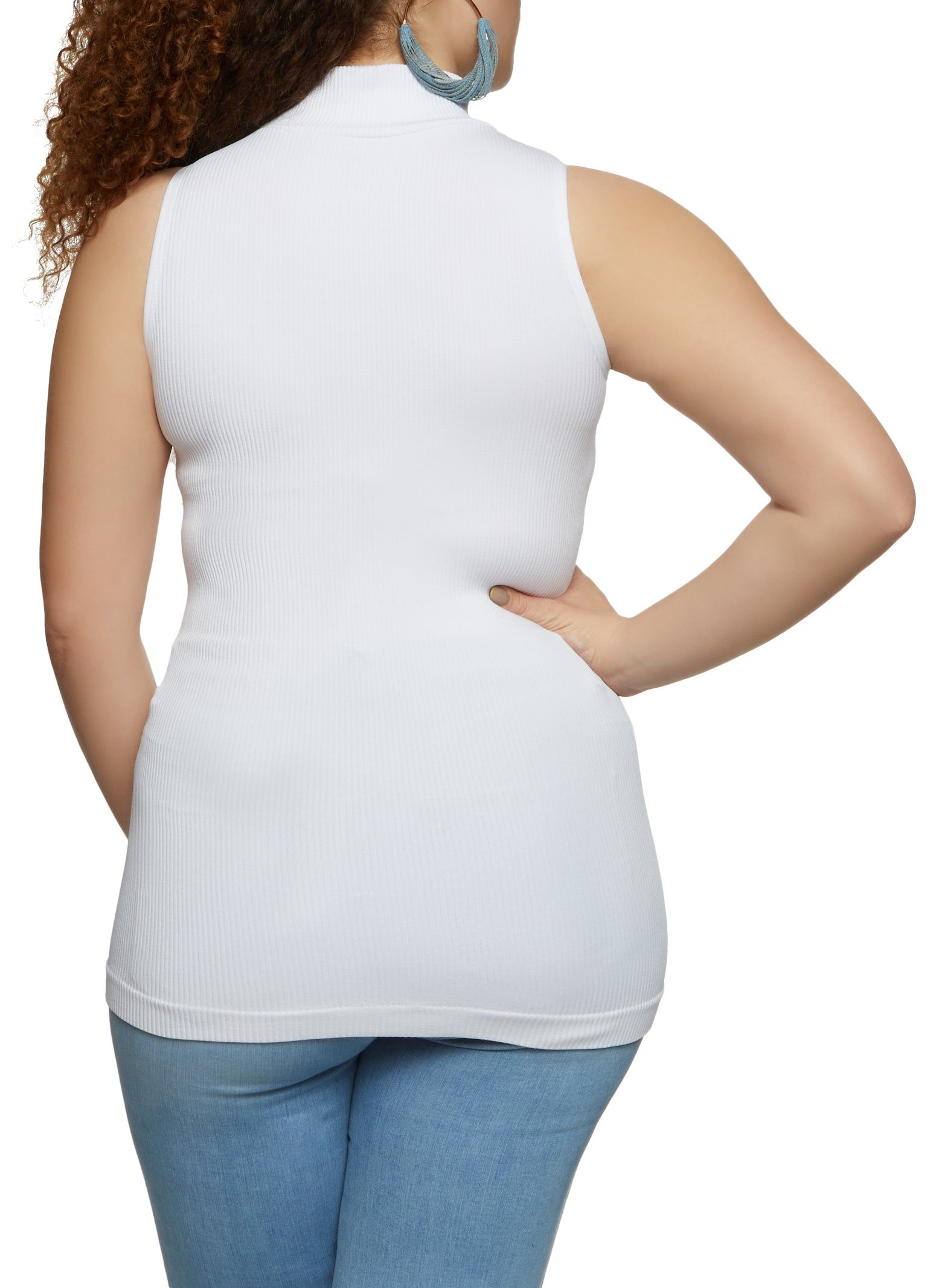 Plus Size Seamless Ribbed Mock Neck Tank Top sold by Rainbow product image thumbnail 2