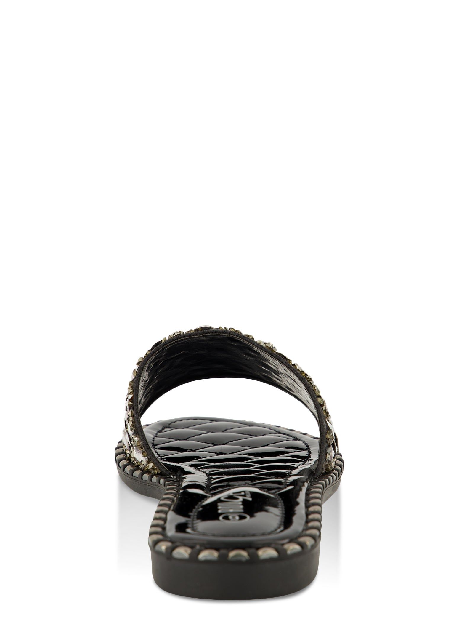 Studded Trim Rhinestone Band Slide Sandals sold by Rainbow product image thumbnail 3