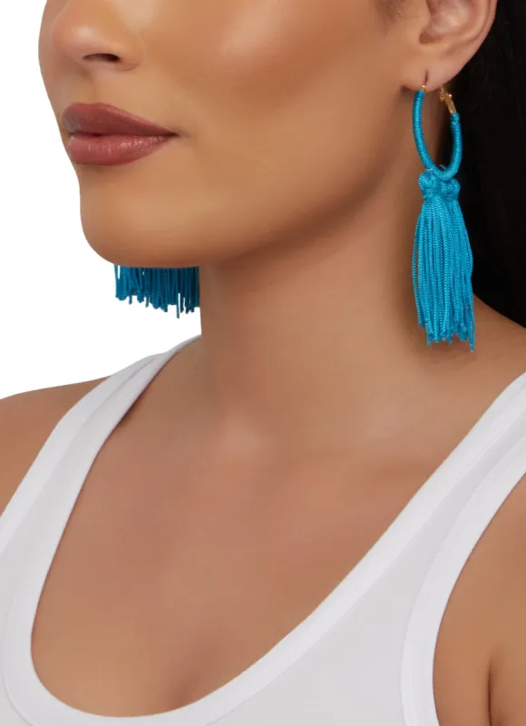 Tassel Hoop Earrings sold by Rainbow