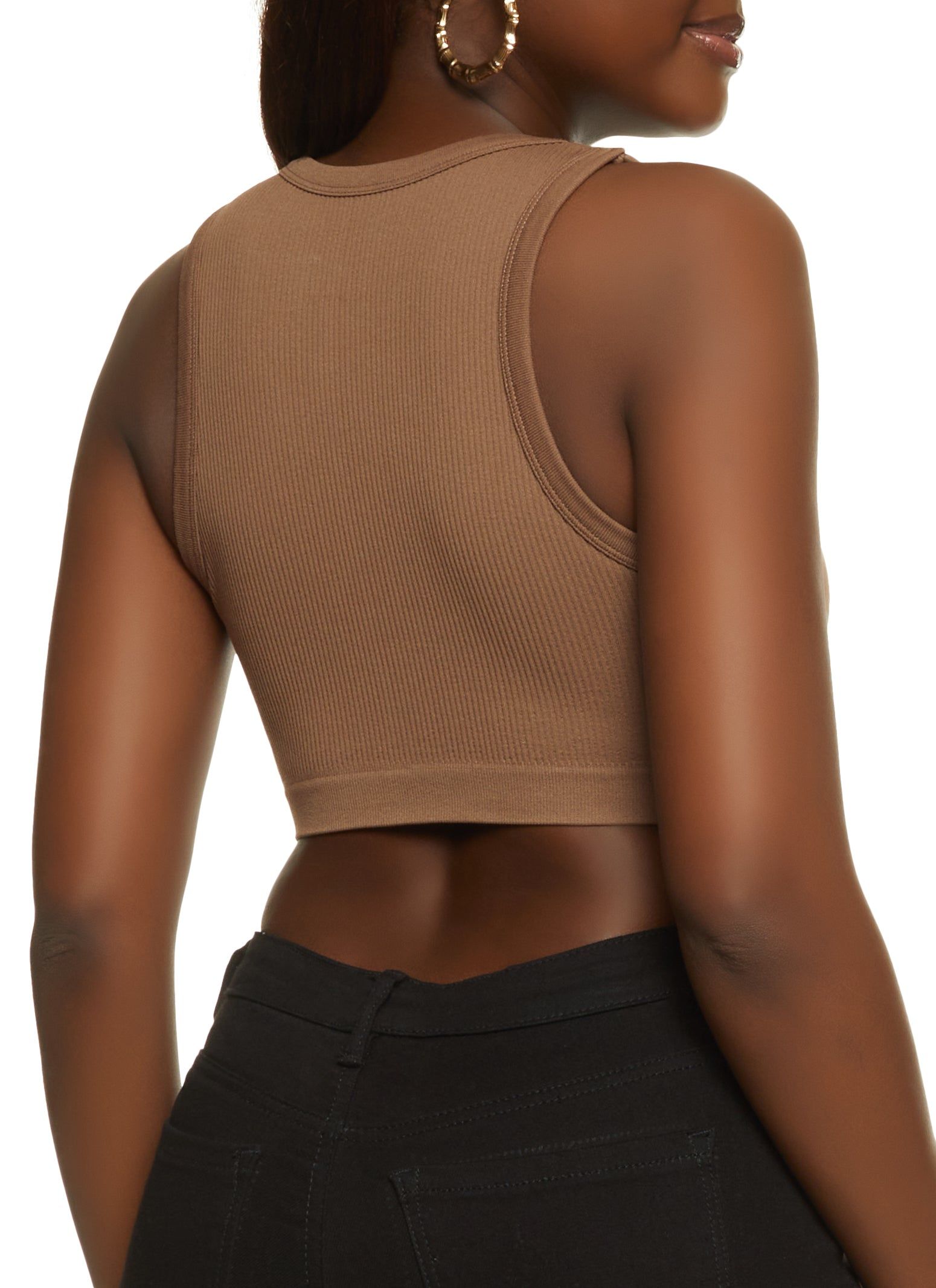 Seamless Compression Ribbed Cropped Tank Top sold by Rainbow product image thumbnail 2