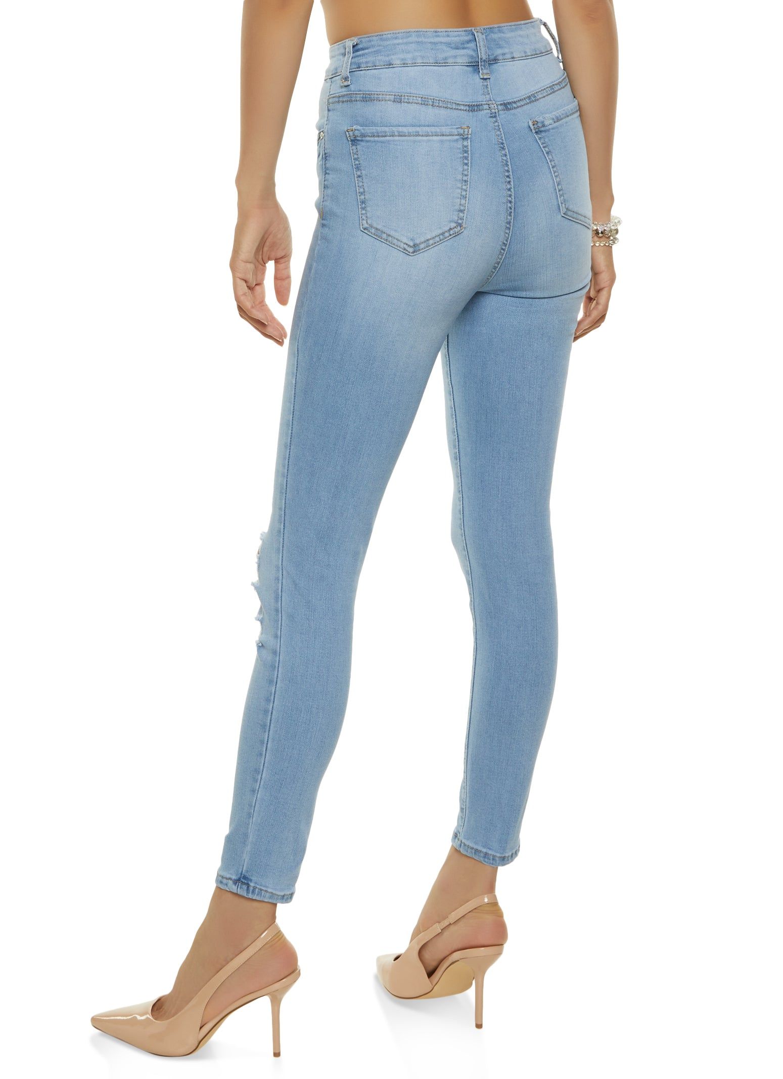 WAX Stretch Distressed High Rise Jeans sold by Rainbow product image thumbnail 2