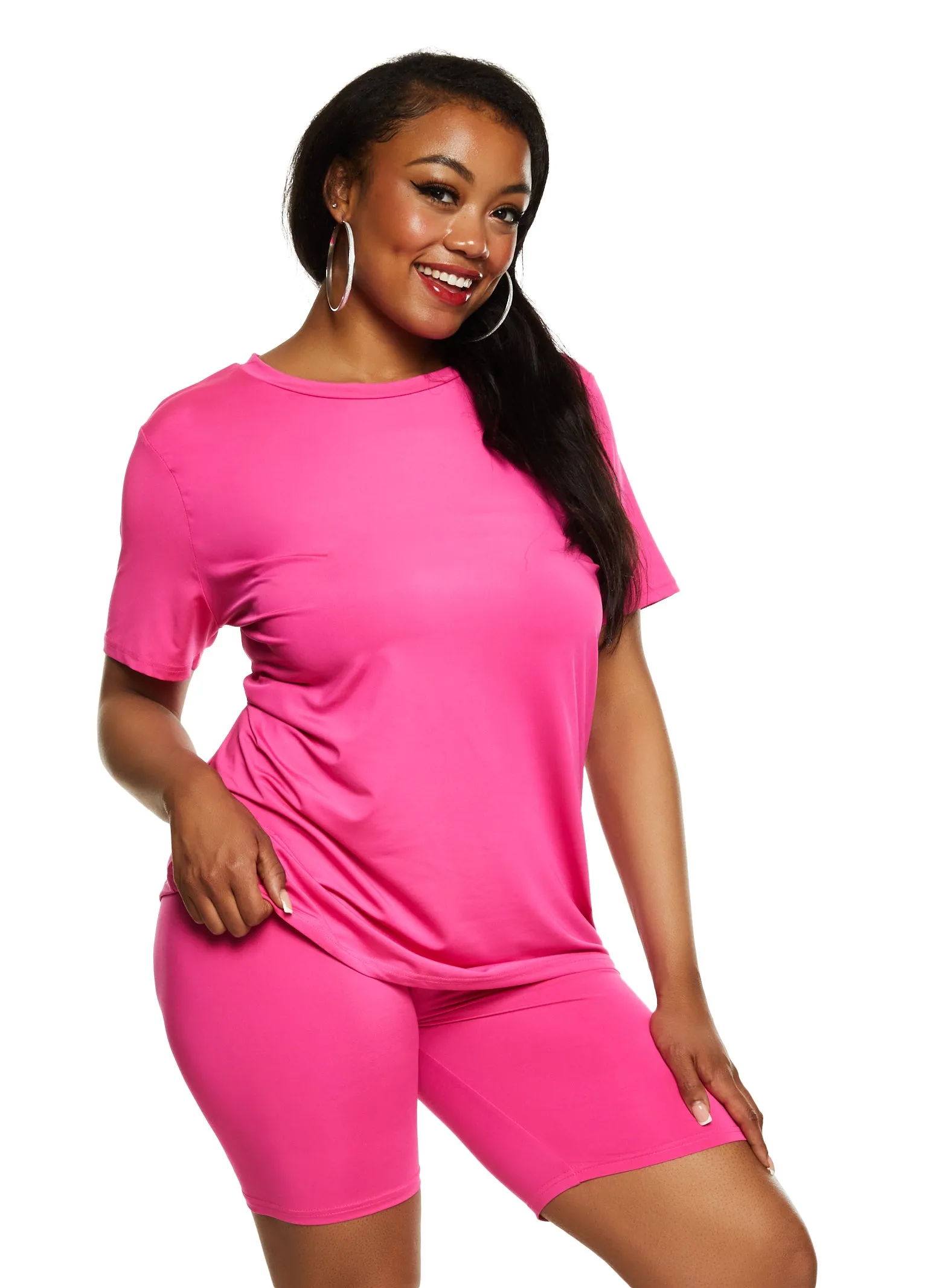 Plus Size Basic Soft Knit Short Sleeve Top sold by Rainbow