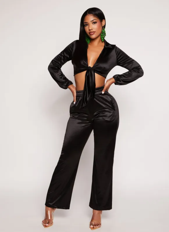 Satin Straight Leg Pants sold by Rainbow
