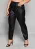 Plus Size Faux Leather Drawstring Joggers sold by Rainbow