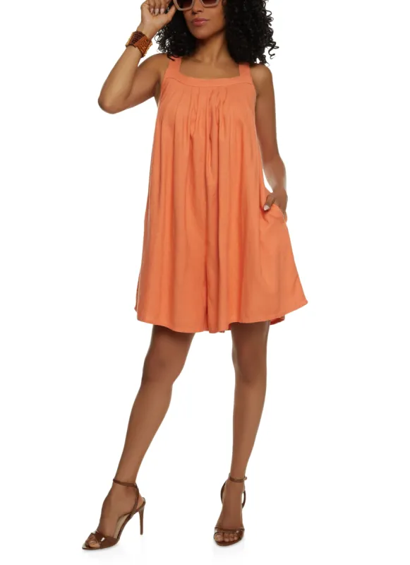 Linen Sleeveless Romper sold by Rainbow