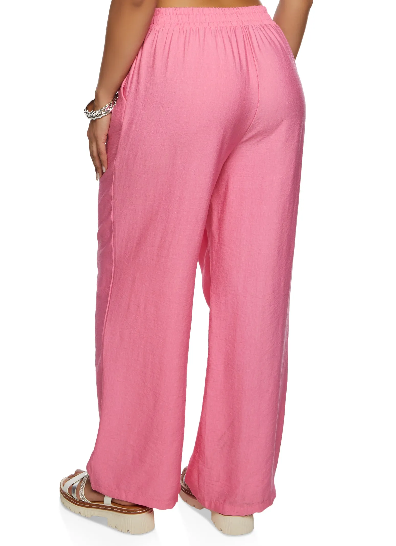 Haute Monde Linen Faux Drawstring Wide Leg Pants sold by Rainbow product image thumbnail 2