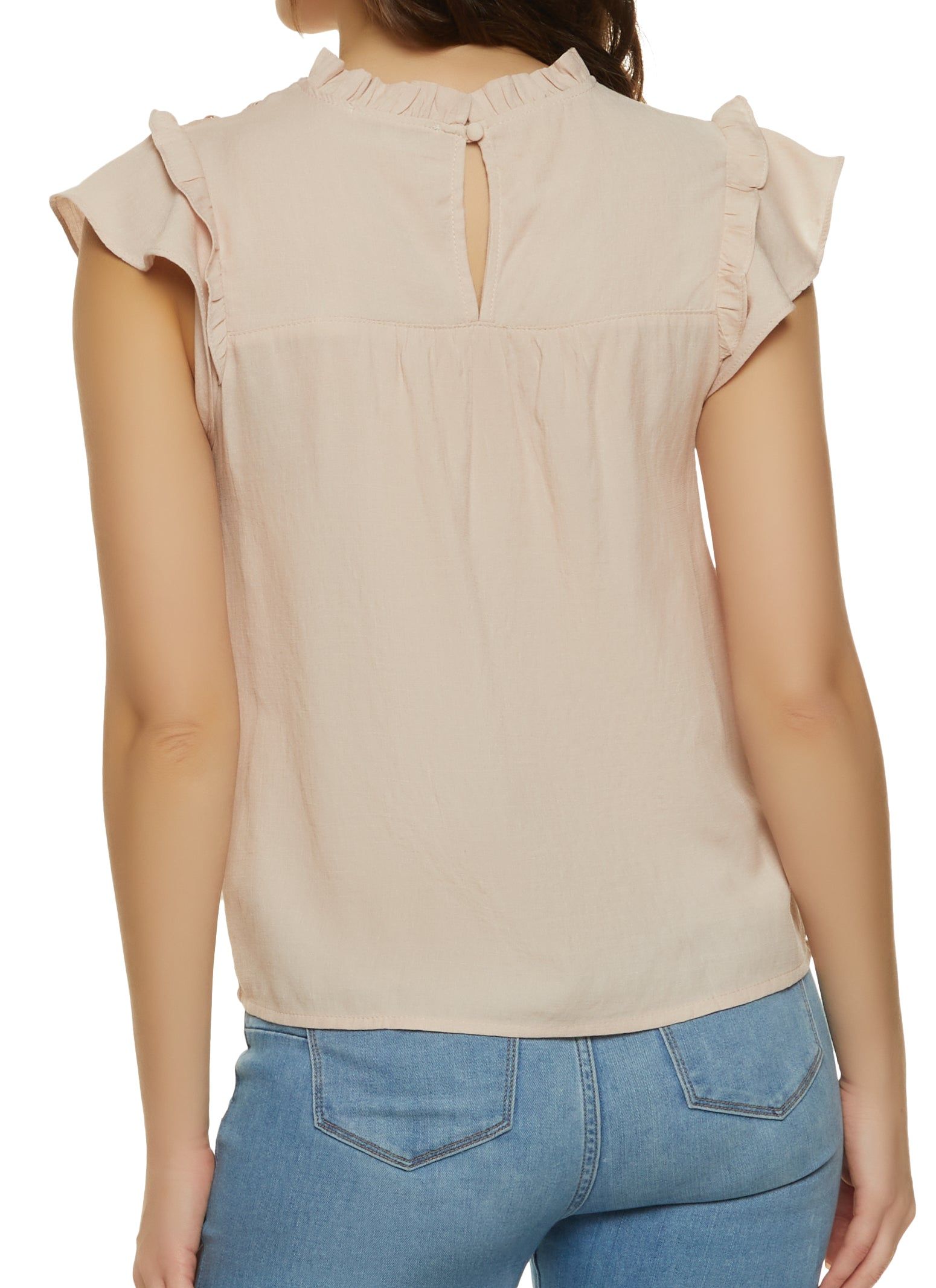 Crochet Detail Ruffle Trim Blouse sold by Rainbow product image thumbnail 2