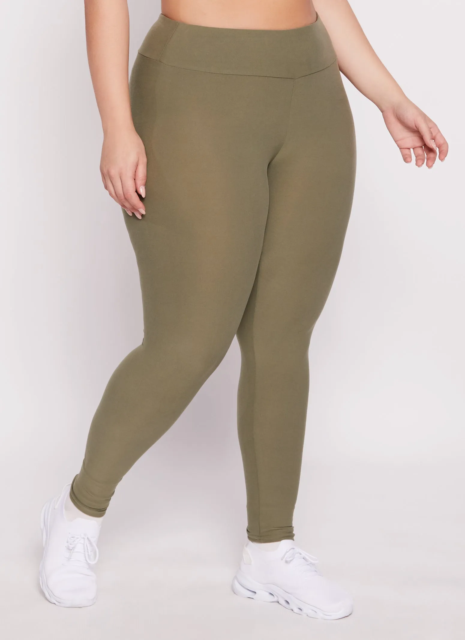 Plus Size High Waisted Basic Leggings sold by Rainbow product image thumbnail 2