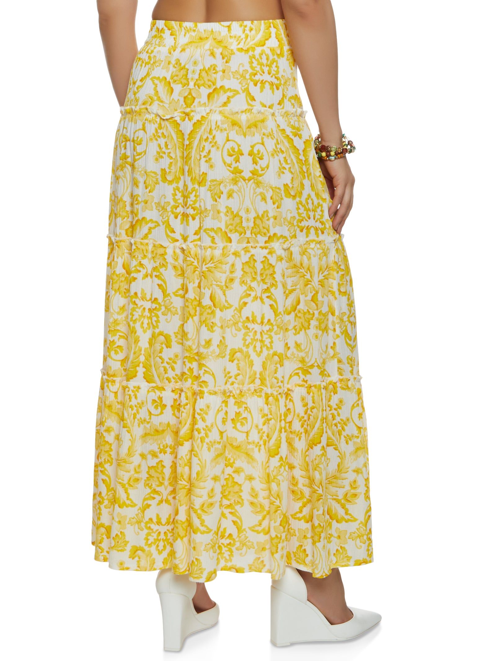 Paisley Print Tiered Maxi Skirt sold by Rainbow product image thumbnail 2