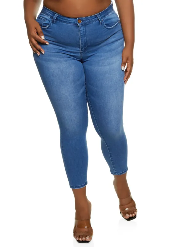 Plus Size WAX High Waist Push Up Skinny Jeans sold by Rainbow