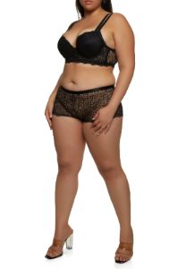 Plus Size Double Strap Caged Front Longline Plunge Bra sold by Rainbow