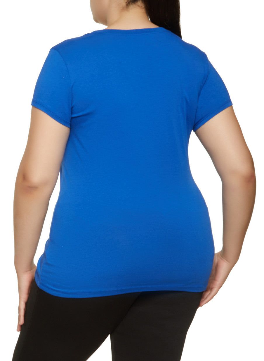 Plus Size Solid Crew Neck Tee sold by Rainbow product image thumbnail 2