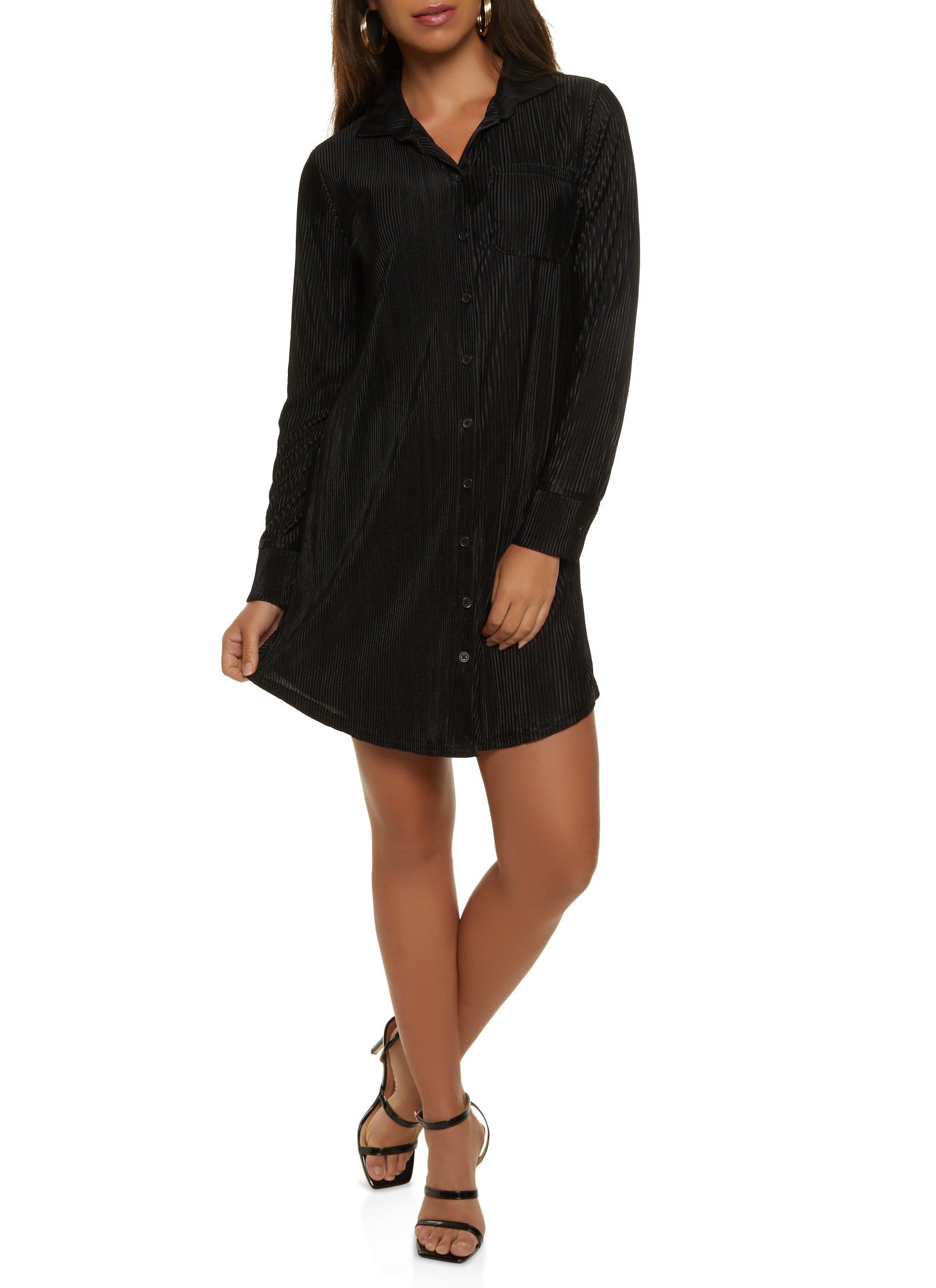 Plisse Mini Shirt Dress sold by Rainbow product image thumbnail 2