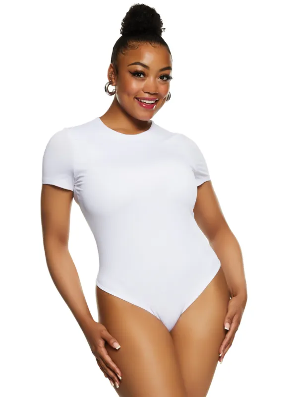 Plus Size Daisy Double Layer Crew Neck Bodysuit sold by Rainbow