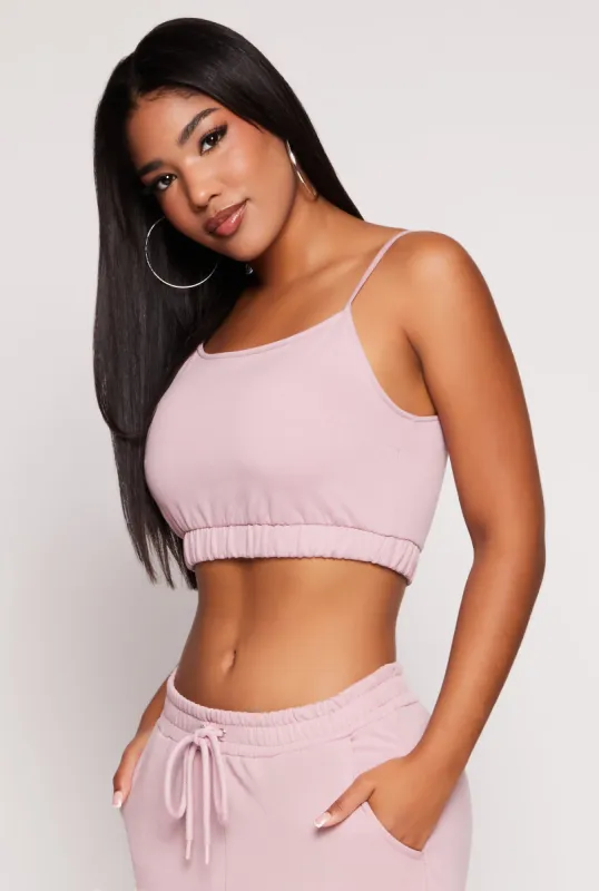 Iris Fleece Lined Elastic Hem Crop Top sold by Rainbow