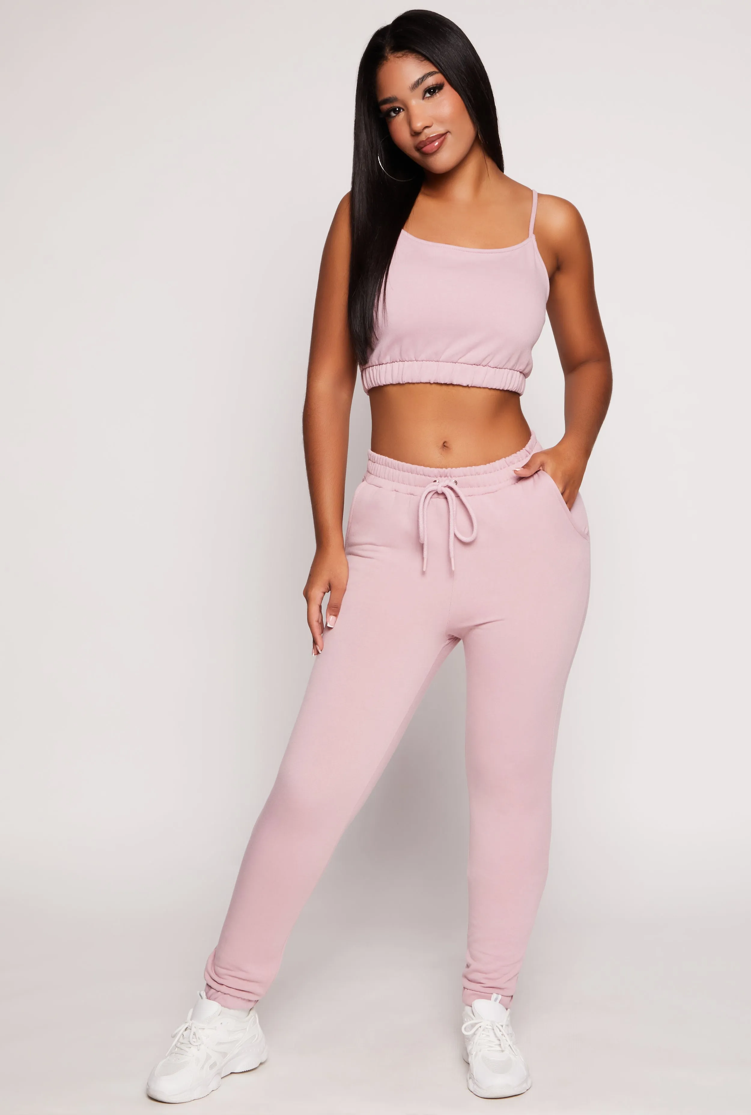 Iris Fleece Lined Elastic Hem Crop Top sold by Rainbow product image thumbnail 2