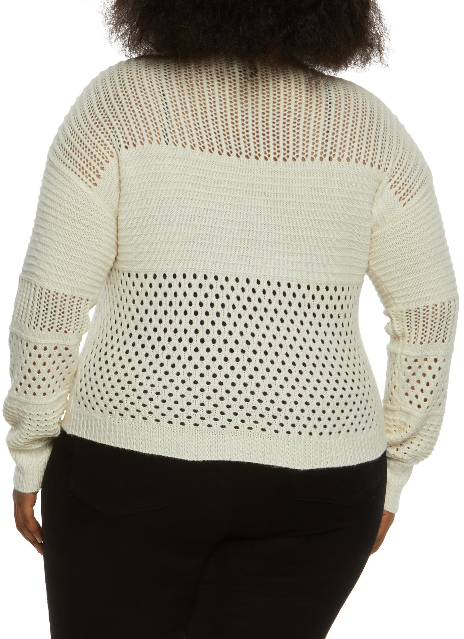 Plus Size Pointelle Knit Pullover Sweater sold by Rainbow product image thumbnail 3