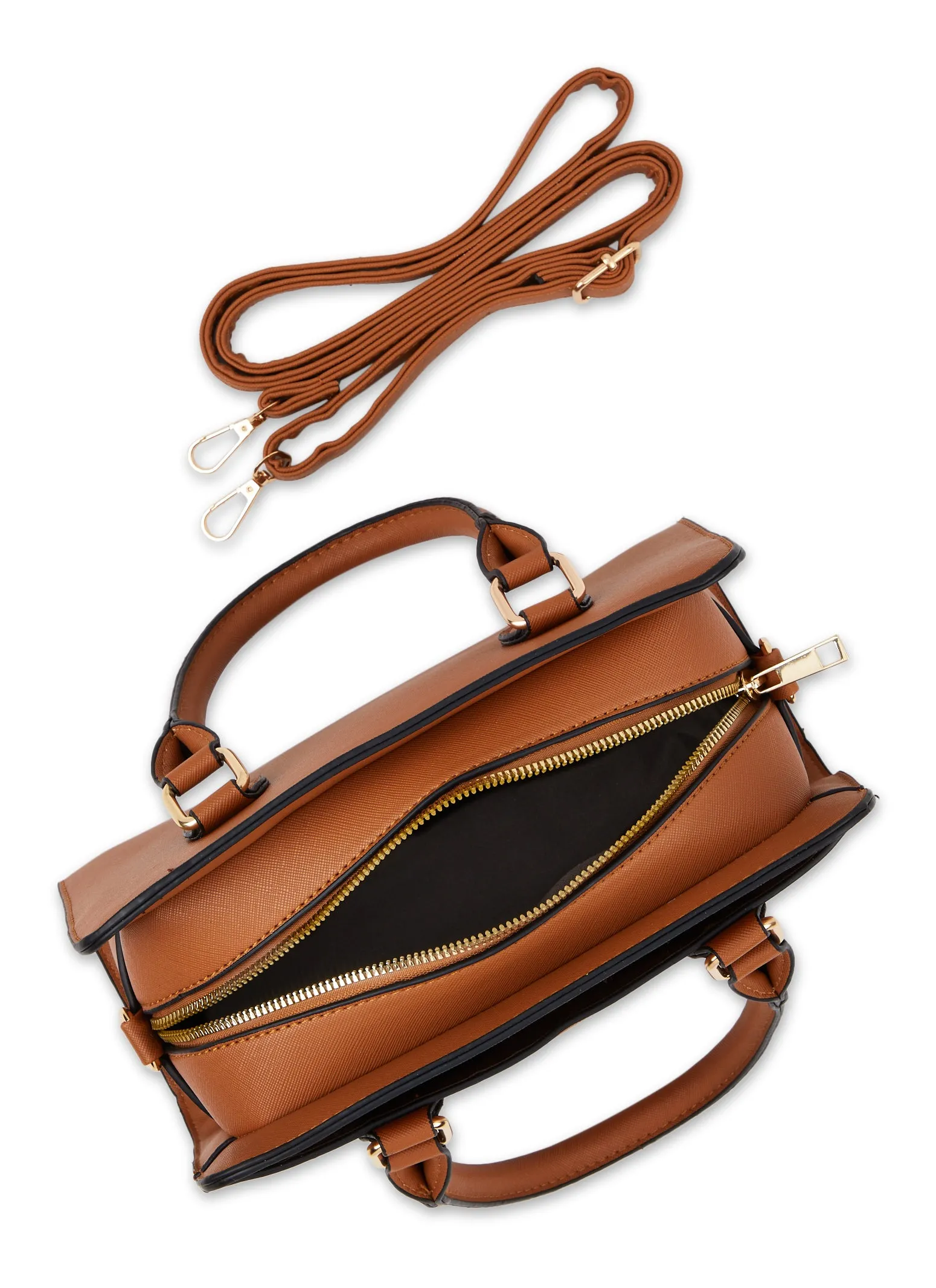 Faux Leather Satchel Crossbody Bag sold by Rainbow product image thumbnail 5