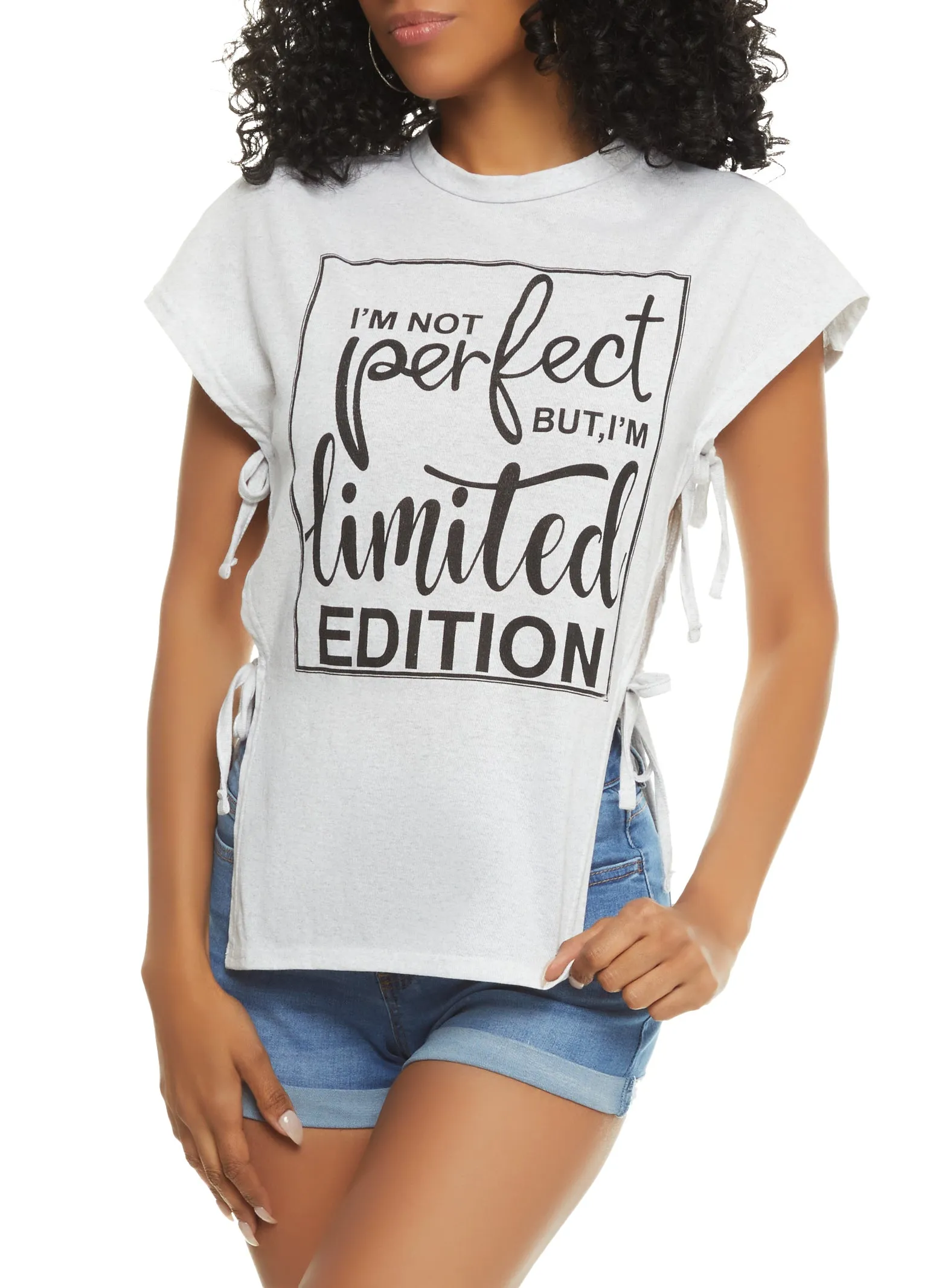 Im Not Perfect But Im Limited Edition Open Side Tie Tee sold by Rainbow