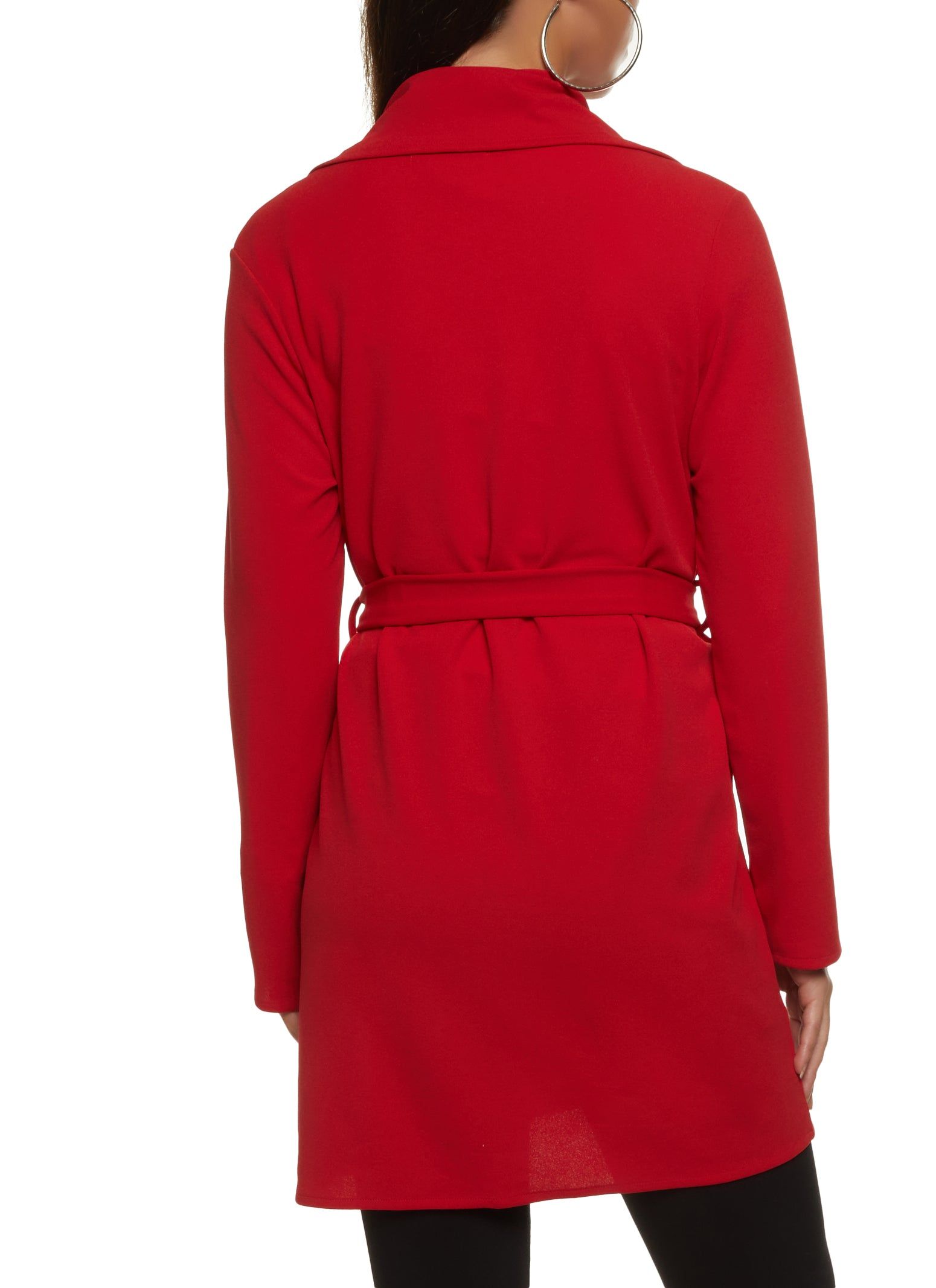 Crepe Knit Draped Collar Wrap Coat sold by Rainbow product image thumbnail 3