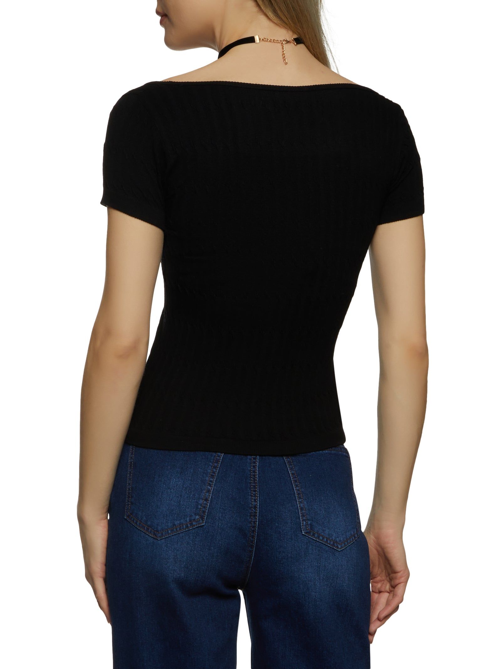 Textured Knit Square Neck Top sold by Rainbow product image thumbnail 2