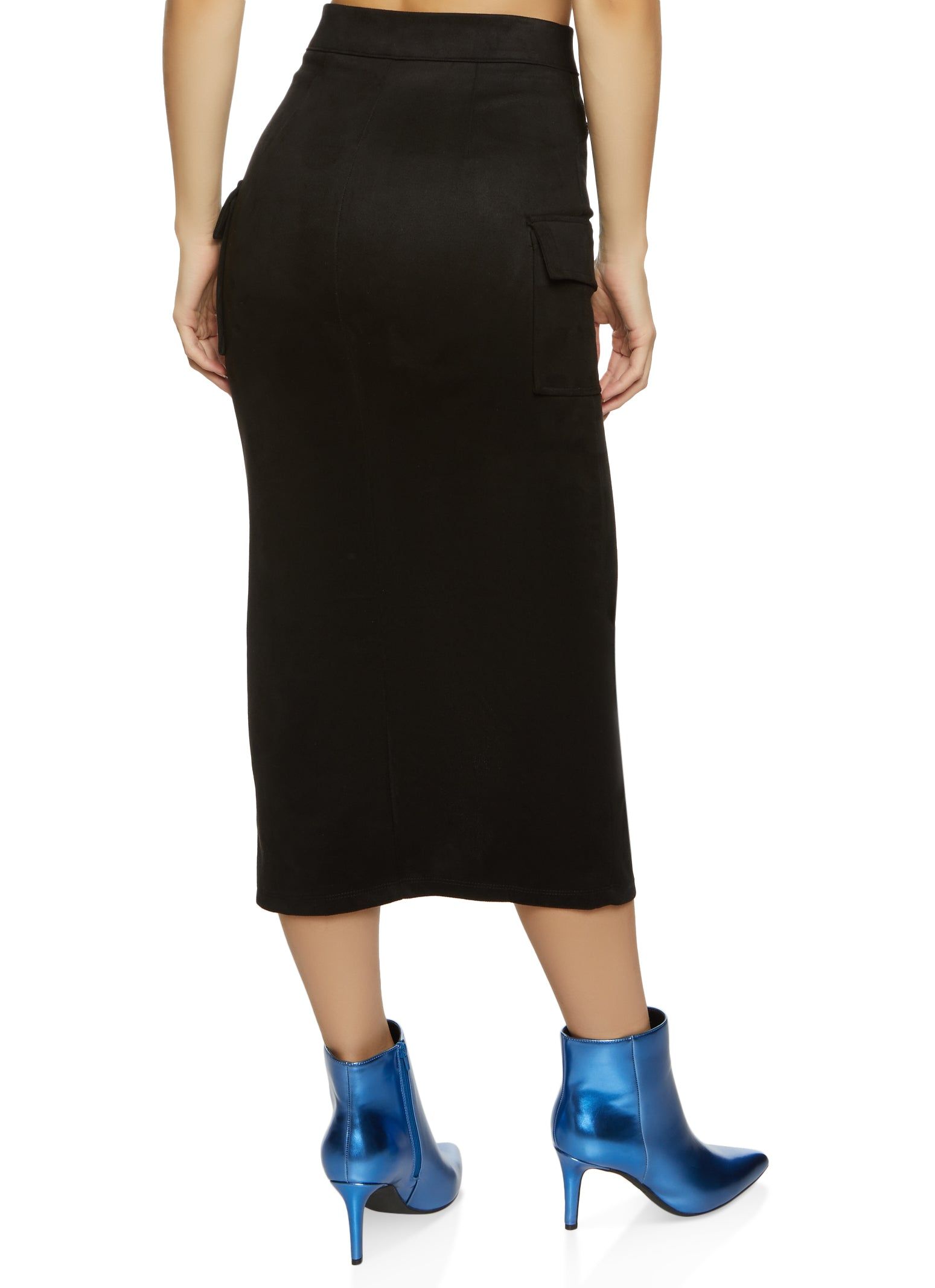Faux Suede Cargo Pocket Maxi Skirt sold by Rainbow product image thumbnail 3