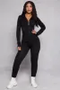 Seamless Ribbed Knit Zip Front Hooded Top sold by Rainbow