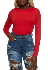 Crew Neck Long Sleeve Bodysuit sold by Rainbow