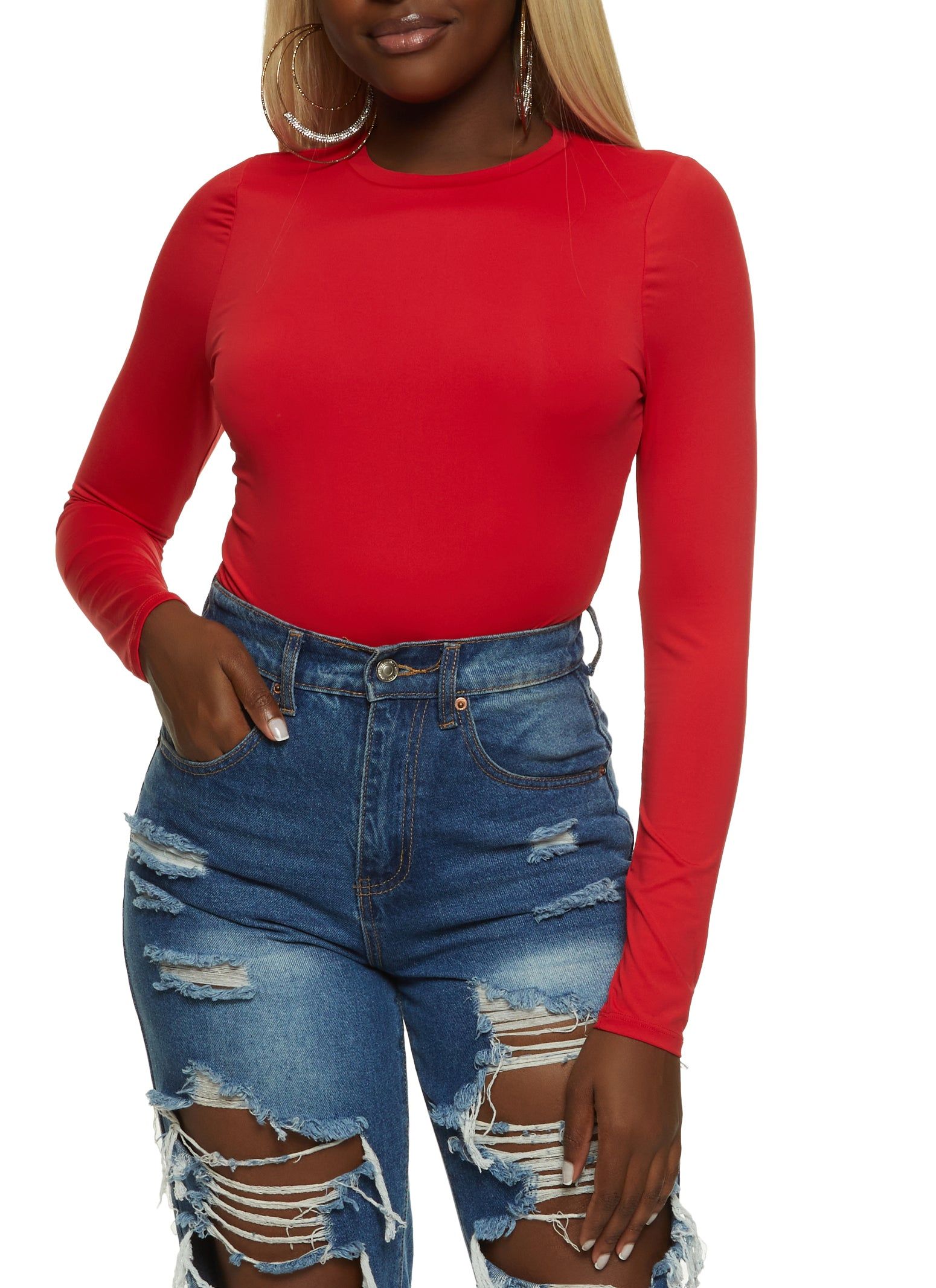 Crew Neck Long Sleeve Bodysuit sold by Rainbow product image thumbnail 2