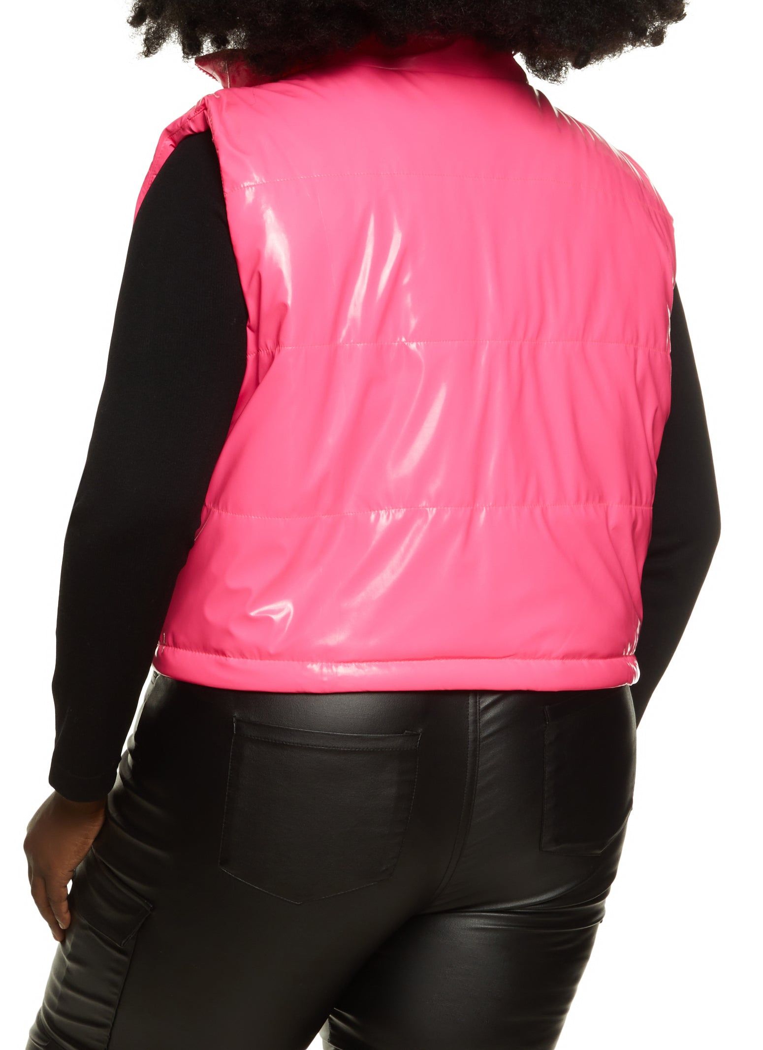 Plus Size Faux Patent Leather Cropped Vest sold by Rainbow product image thumbnail 2