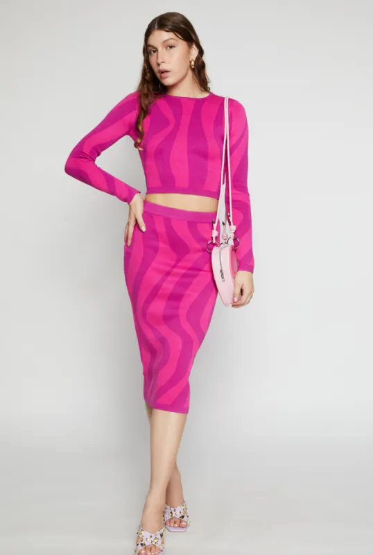 Patterned Midi Skirt sold by Rainbow