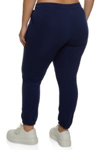 Plus Size Contrast Piping Sweatpants sold by Rainbow