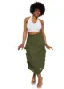 Plus Size Linen Toggle Drawstring Hem Cargo Skirt sold by Rainbow