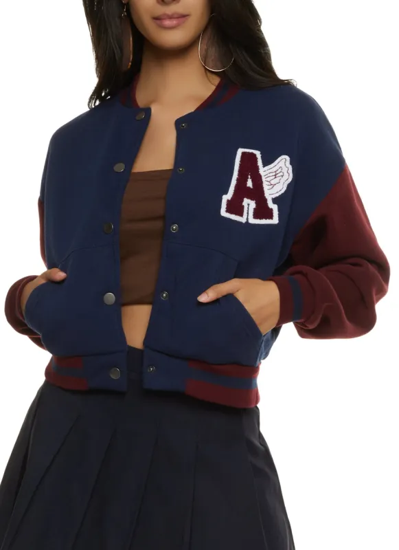 Fleece Chenille Patch Letterman Jacket sold by Rainbow