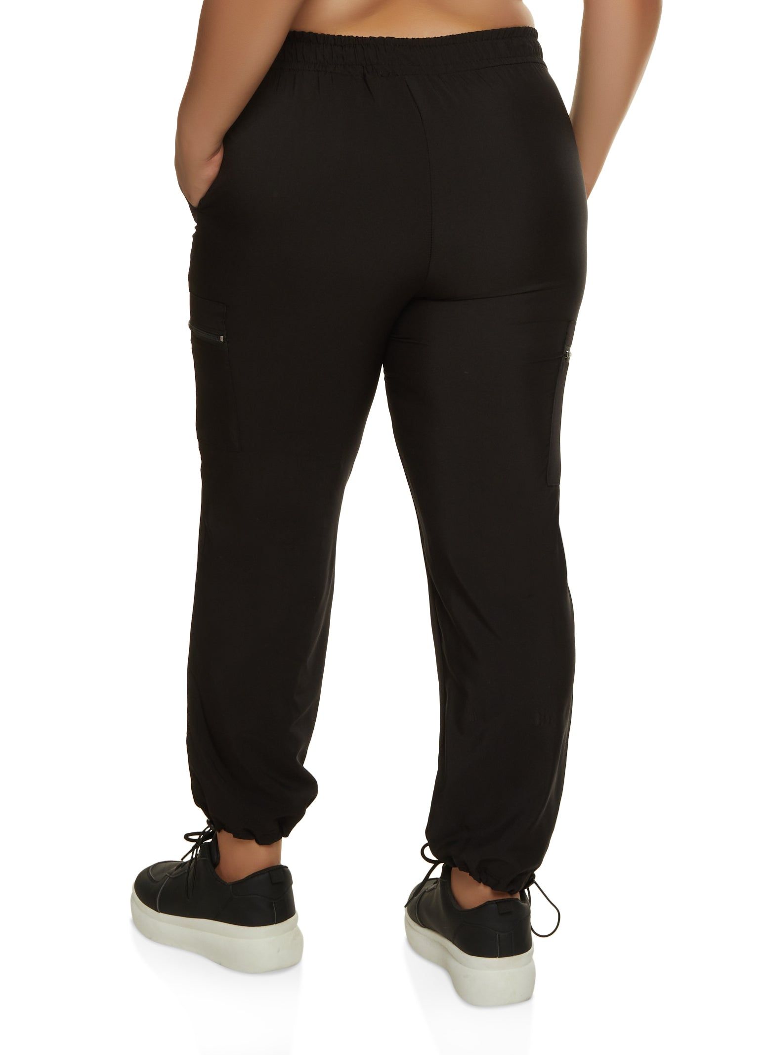 Plus Size Solid Zip Pocket Parachute Joggers sold by Rainbow product image thumbnail 3
