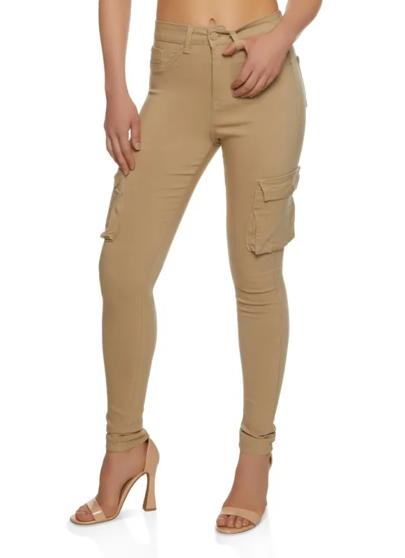 Hyperstretch Buttoned Skinny Cargo Pants sold by Rainbow
