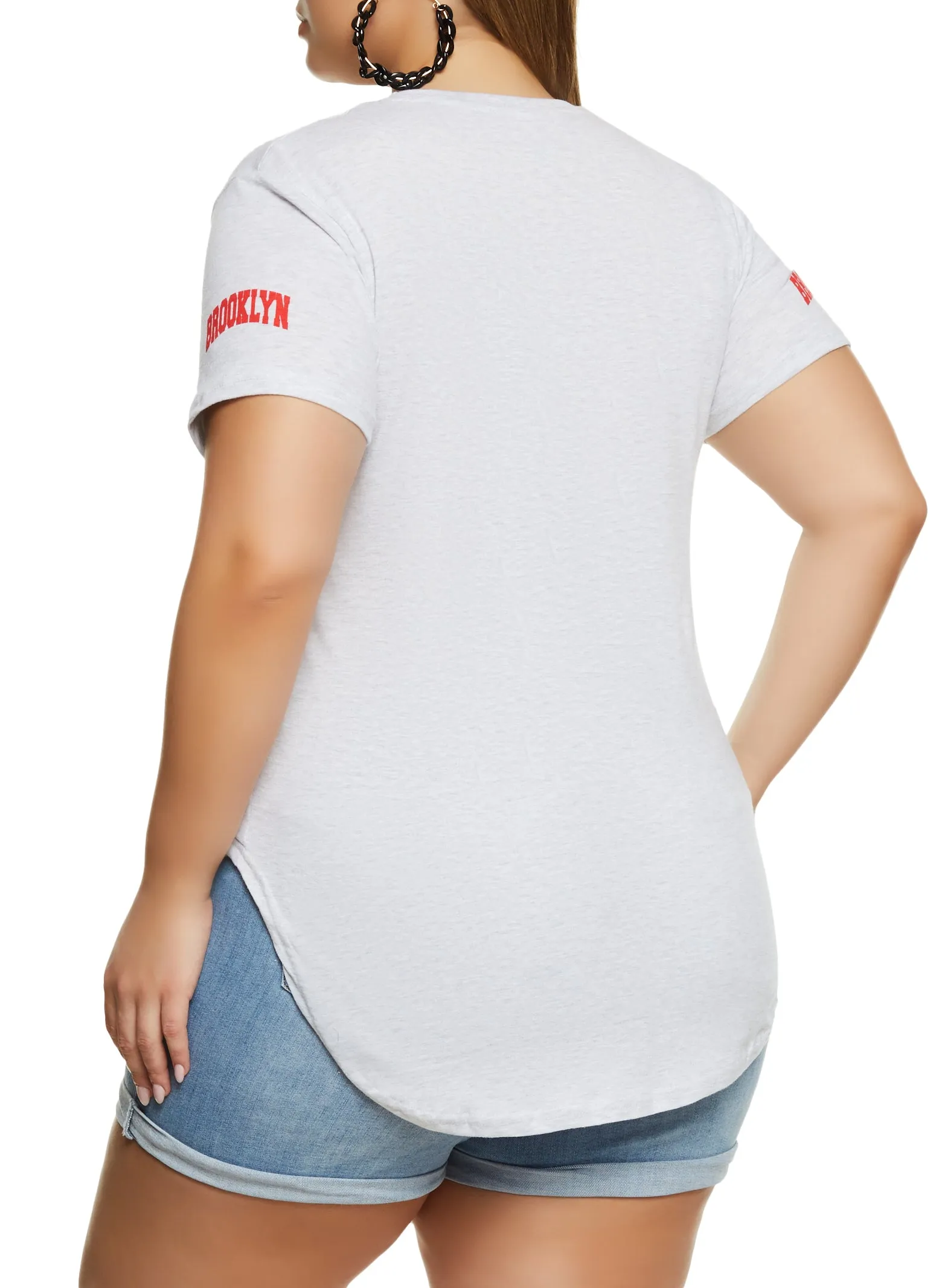 Plus Size Brooklyn High Low Hem Graphic Tee sold by Rainbow product image thumbnail 3