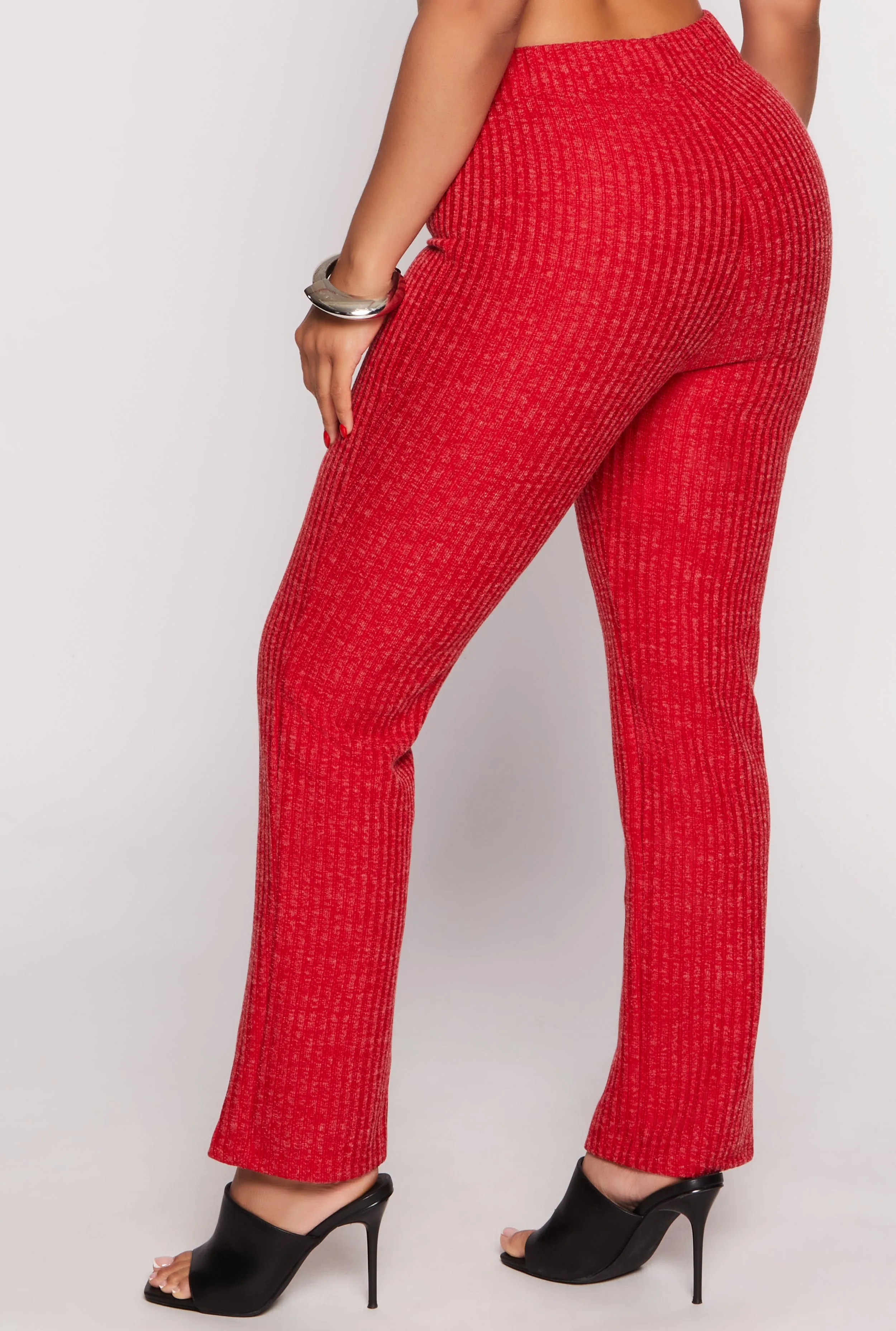 Ribbed Drawstring High Waist Straight Leg Pants sold by Rainbow product image thumbnail 3