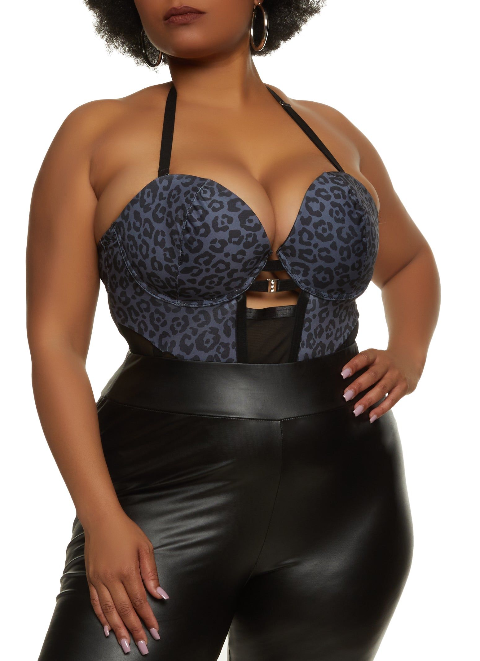 Plus Size Leopard Print Bustier Bodysuit sold by Rainbow product image thumbnail 3