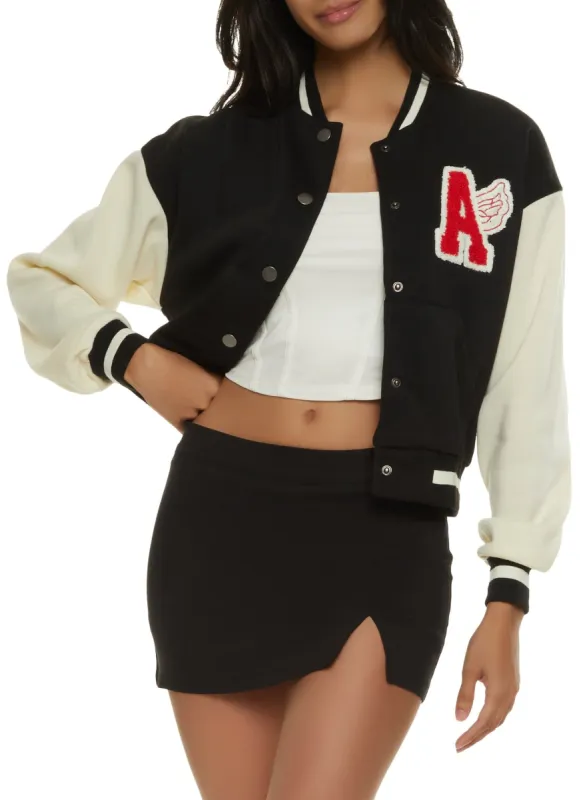 Fleece Chenille Patch Letterman Jacket sold by Rainbow