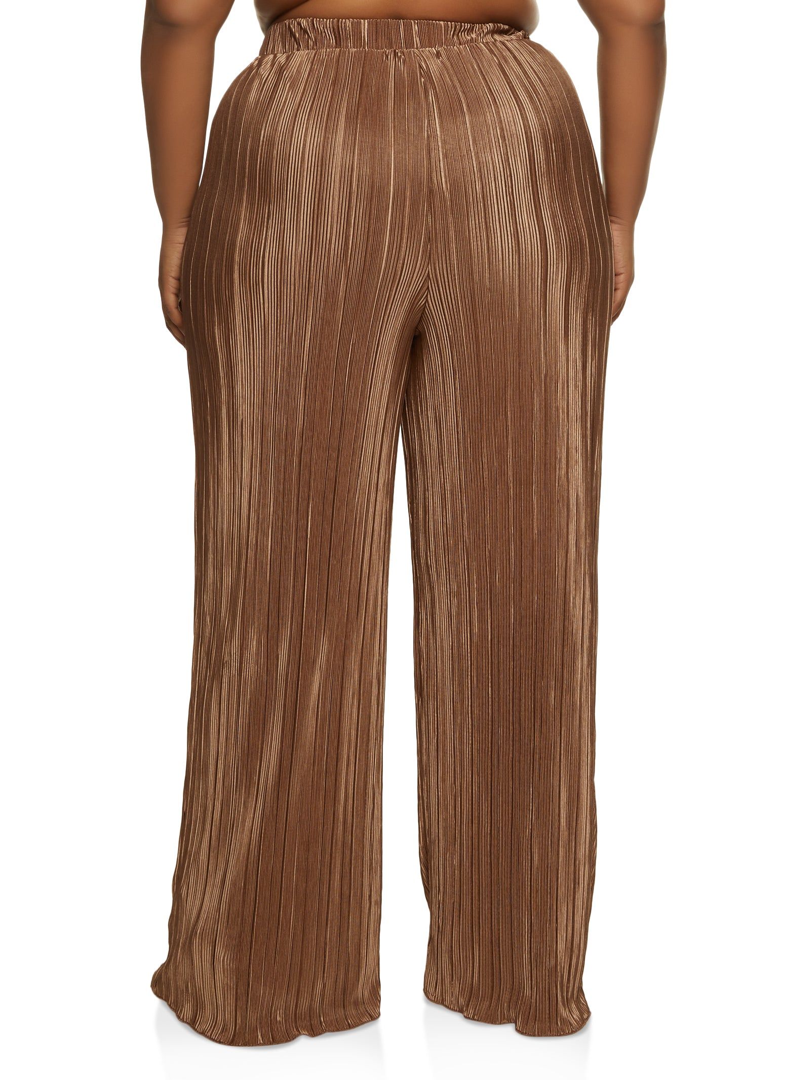 Plus Size High Waist Plisse Palazzo Pants sold by Rainbow product image thumbnail 2
