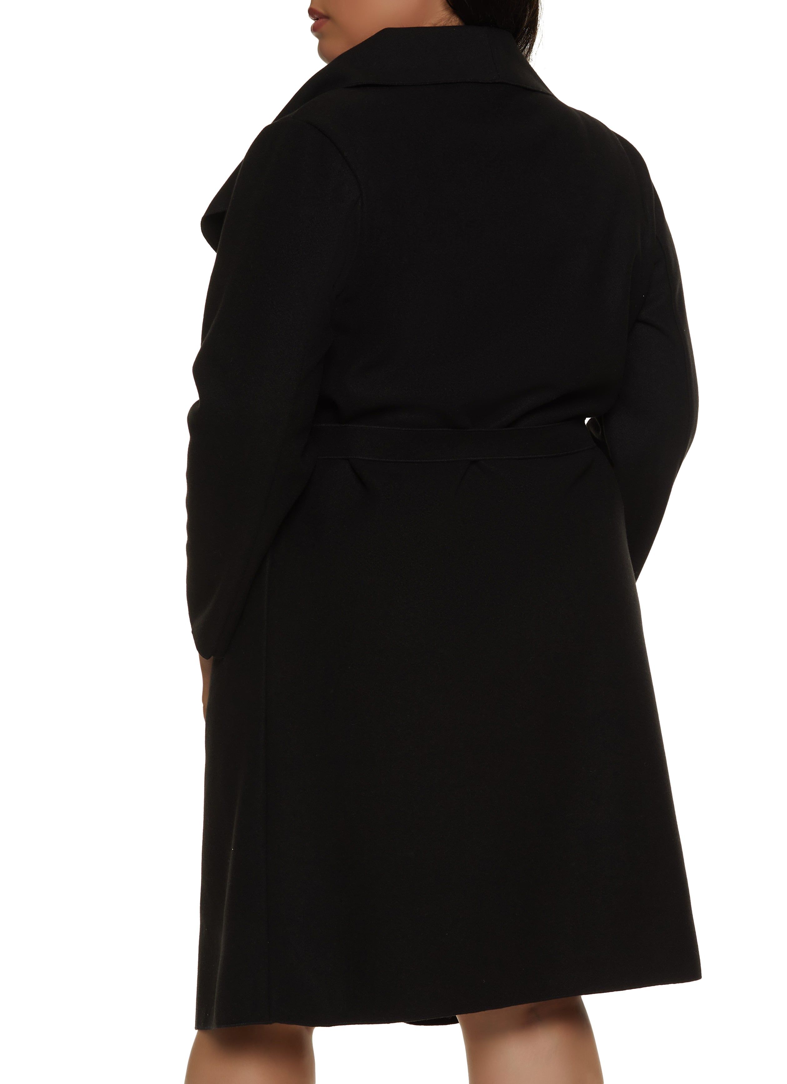 Plus Size Solid Belted Wrap Coat sold by Rainbow product image thumbnail 3