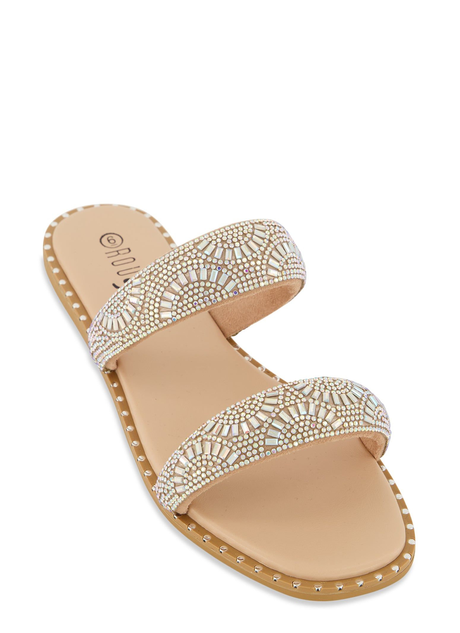 Embellished Double Strap Flat Sandals sold by Rainbow
