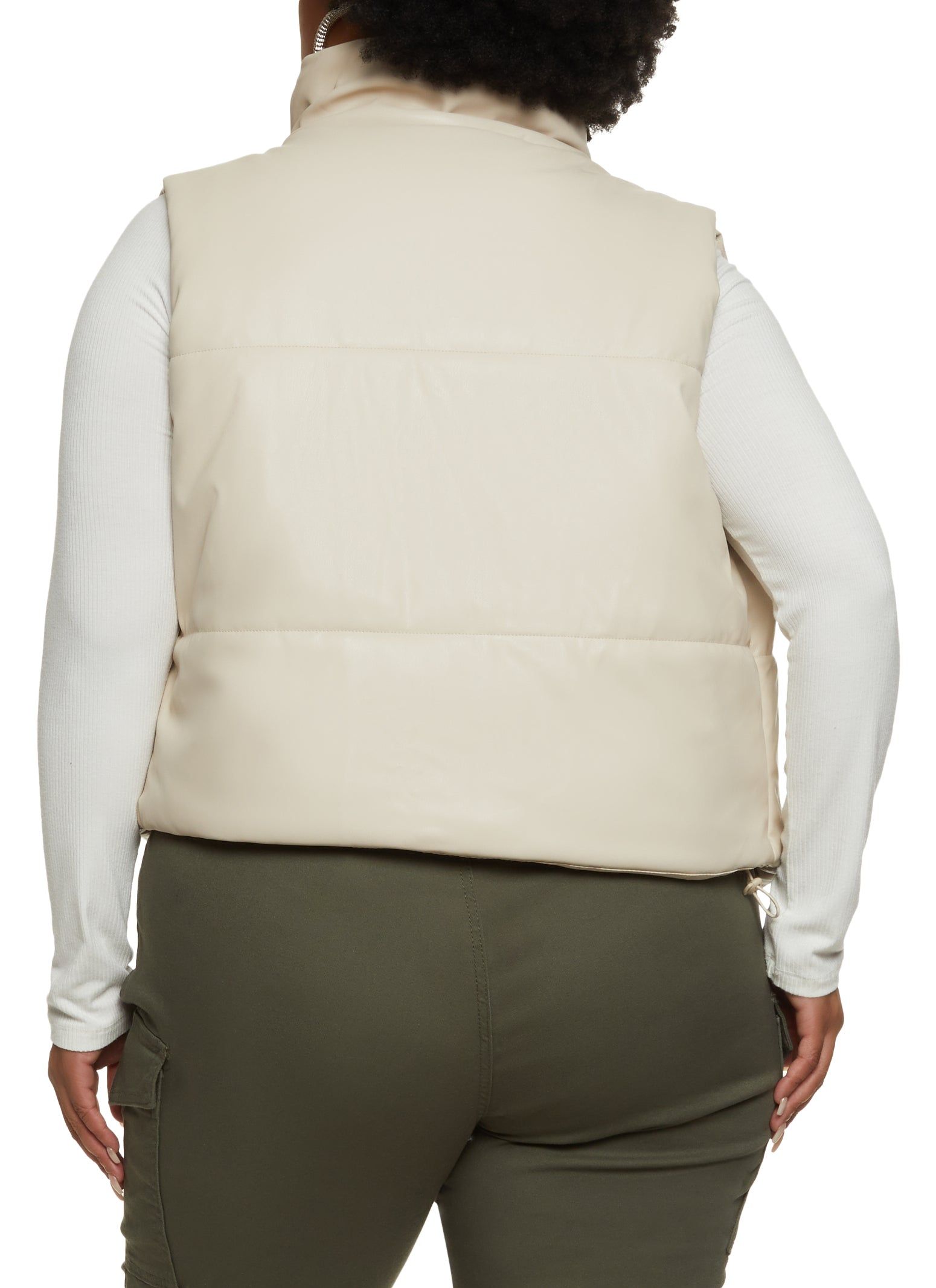 Plus Size Faux Leather Puffer Vest sold by Rainbow product image thumbnail 3