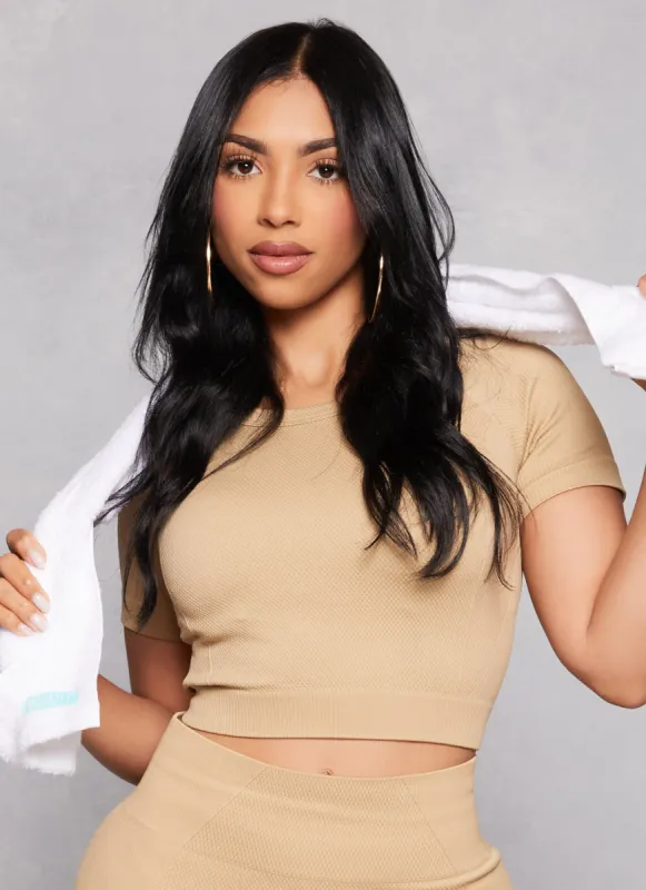 Seamless Ribbed Crew Neck Crop Top sold by Rainbow