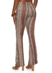 Border Print Boho Flare Pants sold by Rainbow