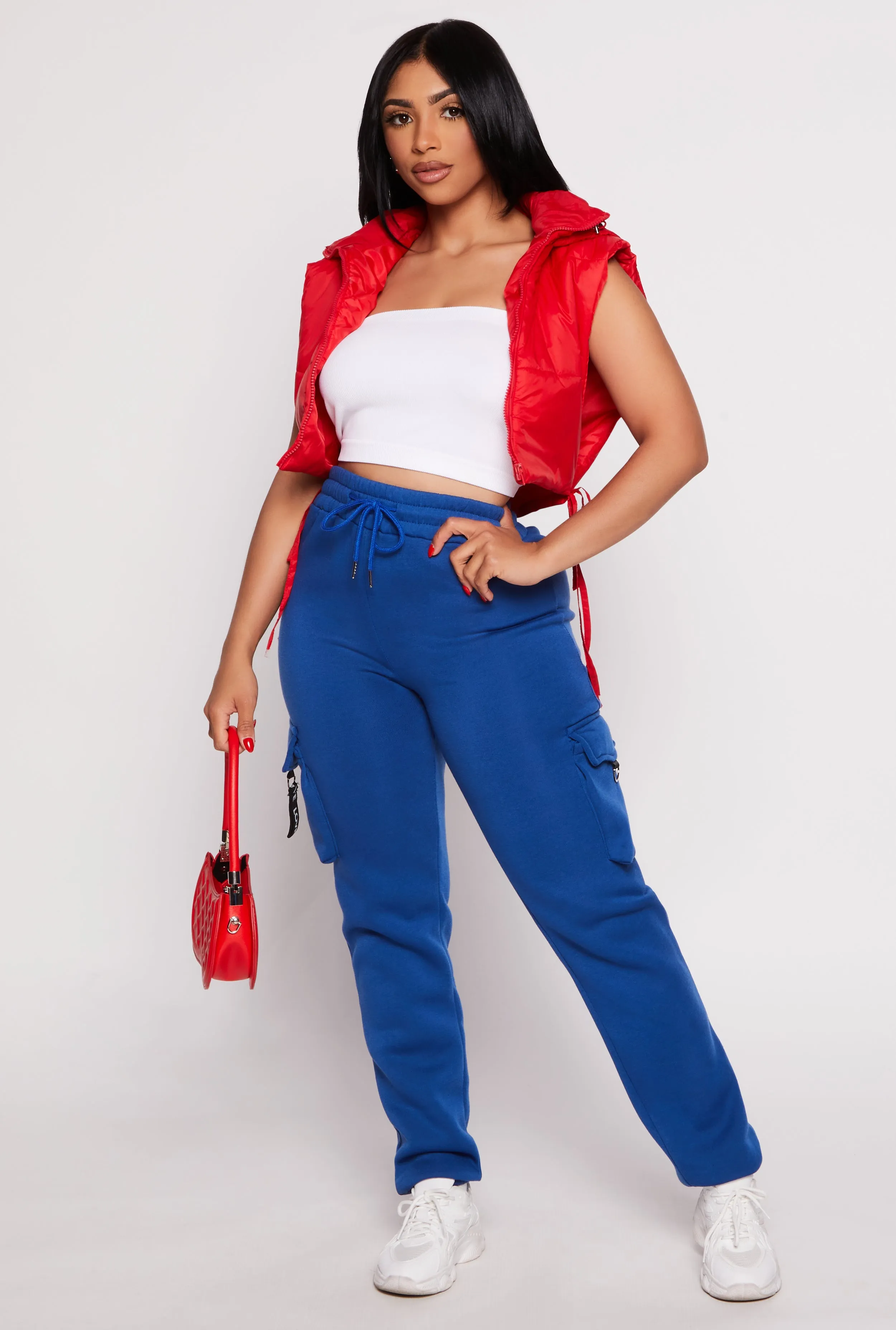 Daisy Side Tie Cropped Puffer Vest sold by Rainbow product image thumbnail 2